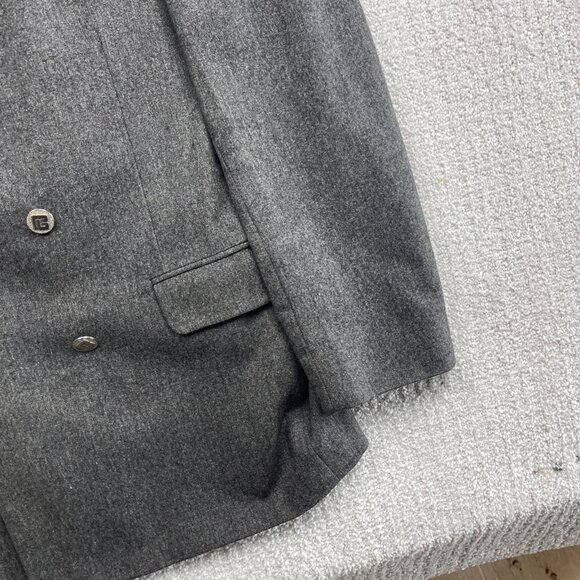 Pierre Balmain Gray Wool Double Breasted Sport Coat Blazer Men’s Sz 40R Classic - Picture 5 of 16